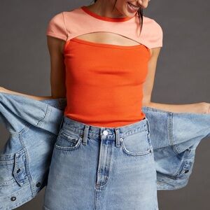 Maeve Cutout Colorblock Baby Tee